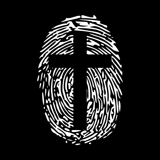 jesus-christ-team-jesus- religious - gift - cross fingerprint by shirts.for.passions