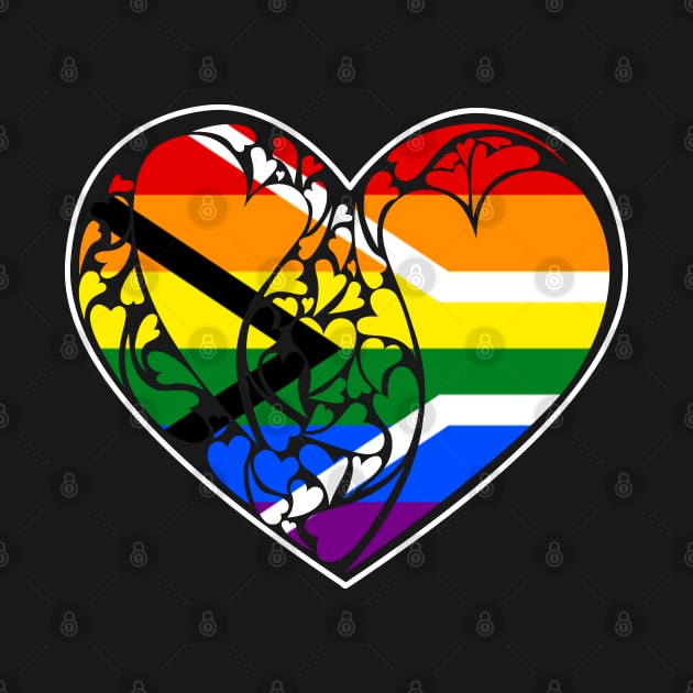 Gay Pride Flag of South Africa LGBT+ Heart by aaallsmiles