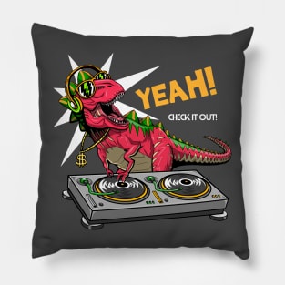 dj t rex party time Pillow