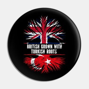 British Grown with Turkish Roots UK Flag England Britain Union Jack Pin