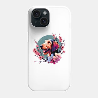 Otterhound's Joyful Spring with Cherry Blossoms and Flowers Phone Case