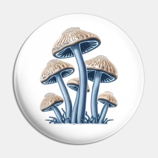 Fungi Fun: Cartoon Mushroom Print to Show Your Eco-Friendly Style Pin