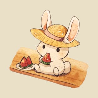 Rabbit eating watermelon T-Shirt