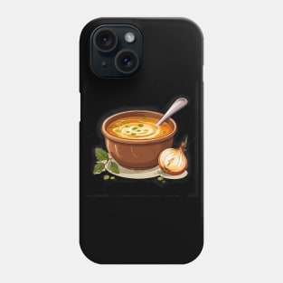 Savory Simplicity: Onion Soup Illustration Phone Case