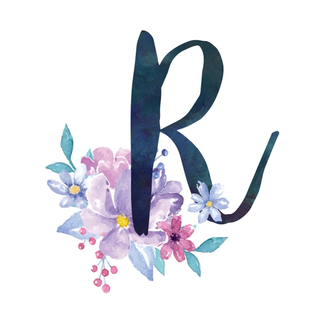 Floral Monogram R Pretty Lilac Bouquet by floralmonogram