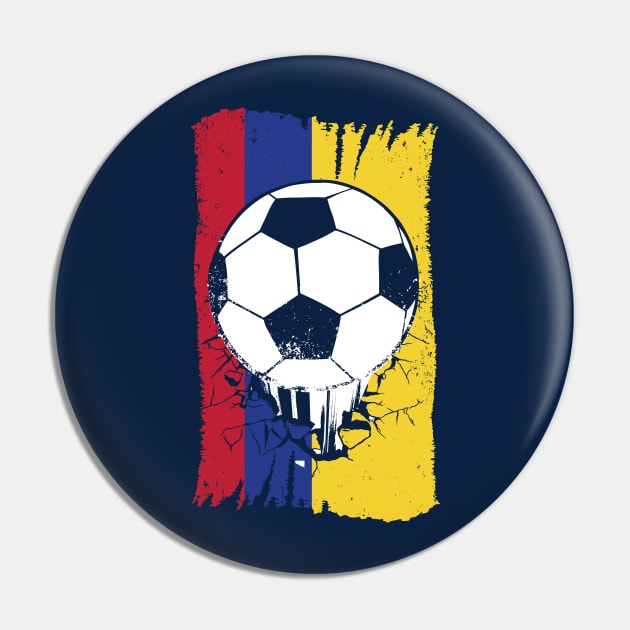 Vintage Ecuadorian Flag with Football // Retro Ecuador Soccer Pin by SLAG_Creative