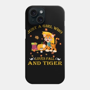 Just A Girl Who Loves Fall & T-Rex Funny Thanksgiving Gift Phone Case