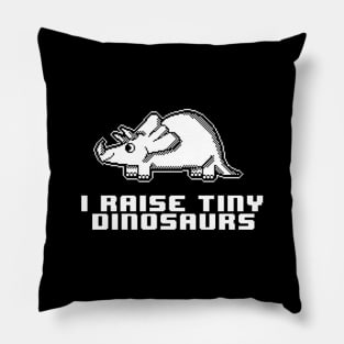 pixel art : i raise tiny dinosaurs Pillow