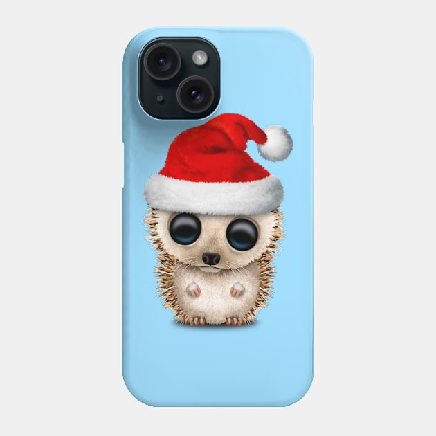 Christmas Hedgehog Wearing a Santa Hat Phone Case by jeffbartels