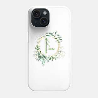 Ansuz Rune Nordic Futhark Flower Wreath Runic Phone Case