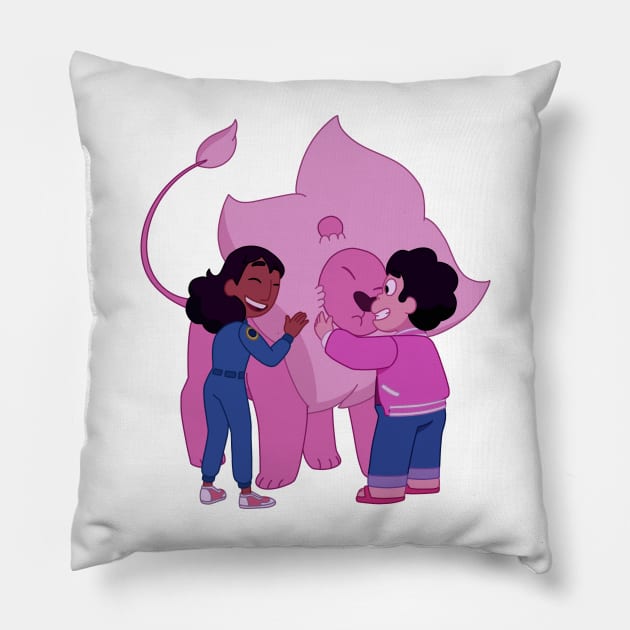 Steven, Connie and Lion Pillow by maxtrology