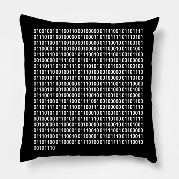 Binary Message Pillow by Motivational_Apparel