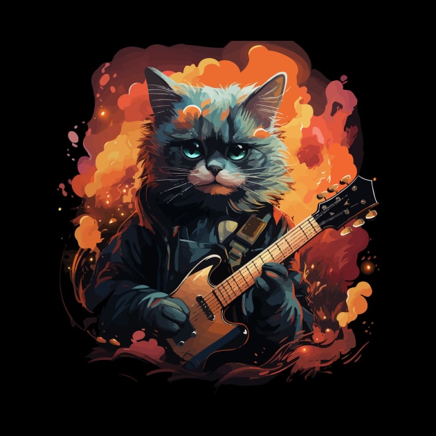 Siamese Cat Playing Guitar by JH Mart