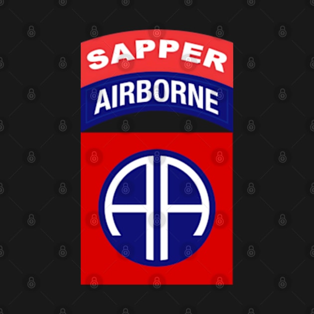 82 Airborne Sapper Tab - Side of Chest by Desert Owl Designs