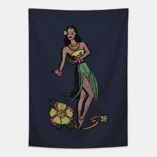 Hula Dancer (color - faded) Tapestry