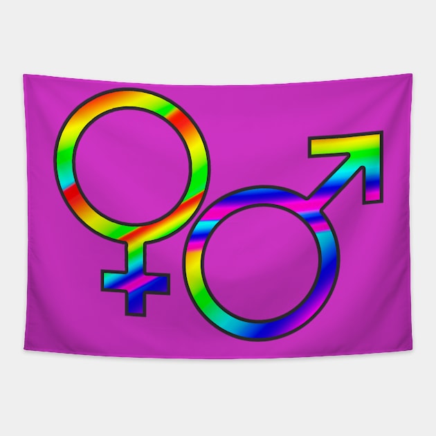 Rainbow male and Female symbols Tapestry by dalyndigaital2@gmail.com