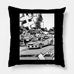 JDM Japanese Drift Racer Drifting Car Anime Manga Eurobeat Intensifies Aesthetic #11 Pillow