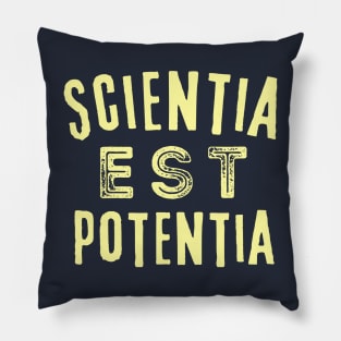 Latin aphorism: Scientia est Potentia (Knowledge is power) Pillow