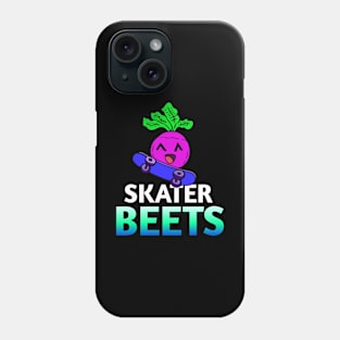 Skater Beets - Kawaii Beets - Cute Veggies - Graphic Vector Clipart Phone Case