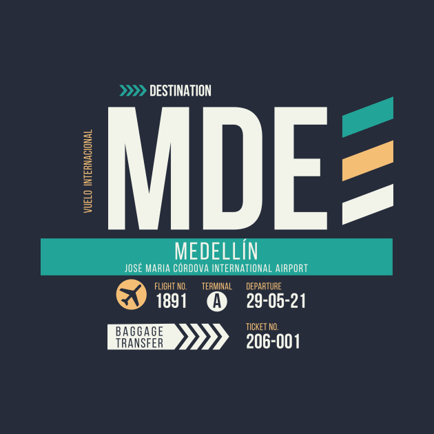 Medellin (MDE) Airport Code Baggage Tag by SLAG_Creative