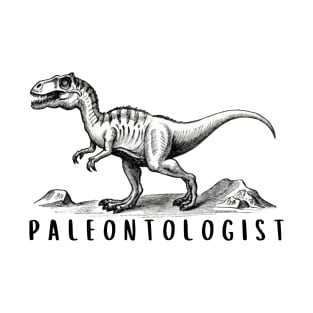 Paleontologist text with dinosaur illustration T-Shirt