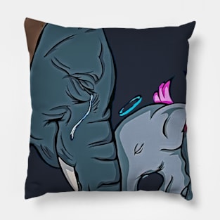 The elephant gave confidence to the human being But.. Pillow