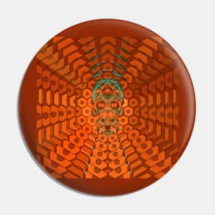 Electroluminated Skull Radiate - Amber Pin