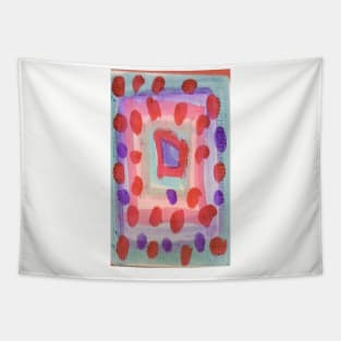 Red on grey dots Tapestry