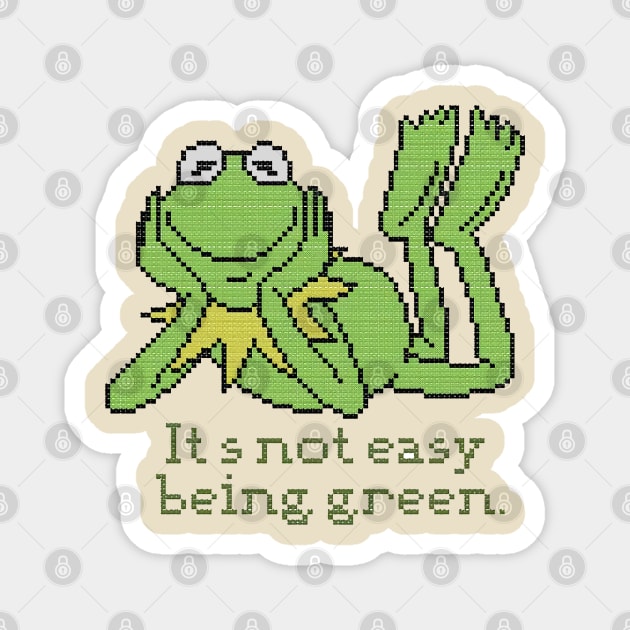 POXELART - Kermit its not easy being green Magnet by JigongNumpuk