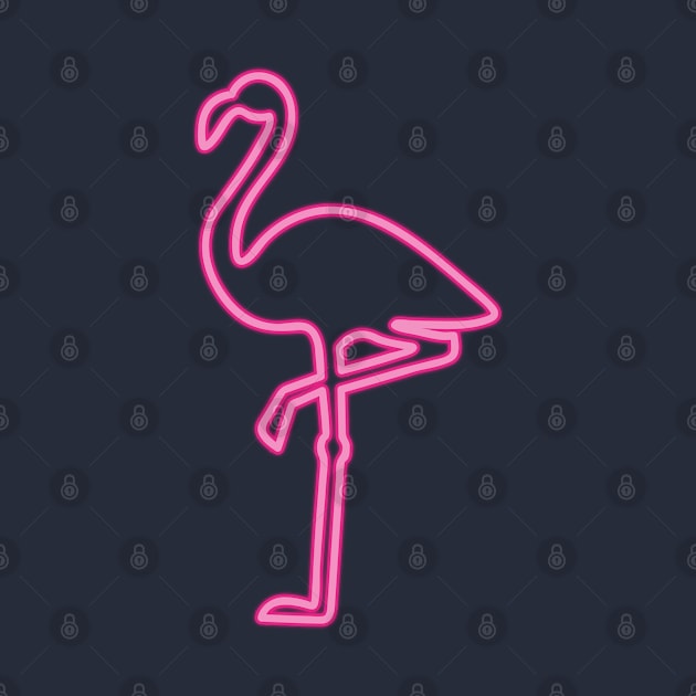 80's Gift 80s Retro Neon Sign Pink Flamingo by PhuNguyen