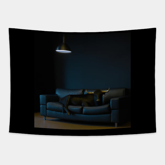 BLACK BULL Tapestry by Ivy League