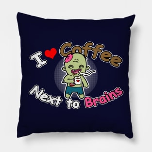 Funny Cute Coffee Lover Zombie Funny Coffee Meme Pillow