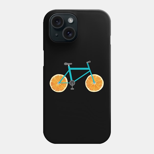 Cyclist  - Bicycle With Orange Slice Wheels Phone Case by Kudostees