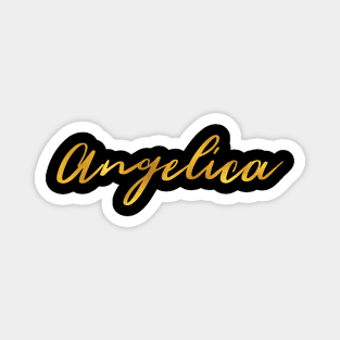 Angelica Name Hand Lettering in Faux Gold Letters Magnet