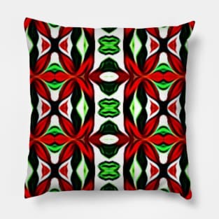 Red and Green Christmas Pattern Number 10 Pillow