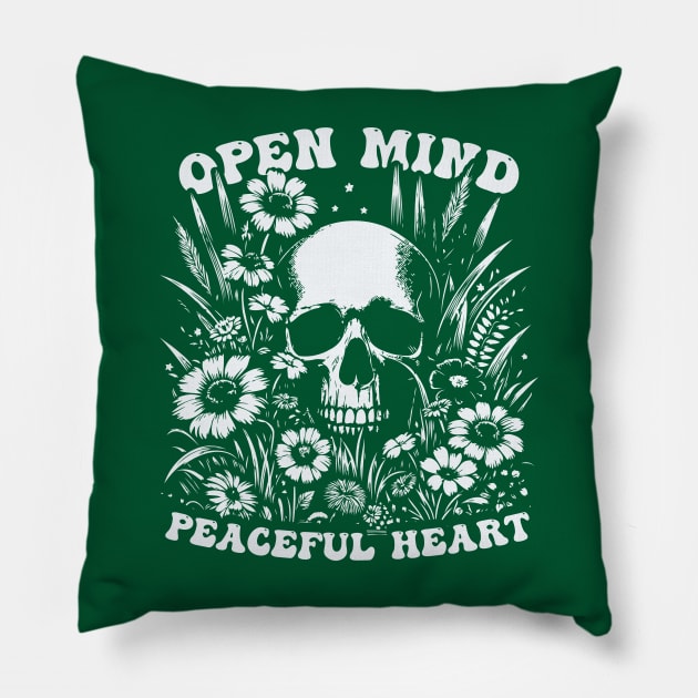 Open Mind, Peaceful Heart Pillow by Trendsdk