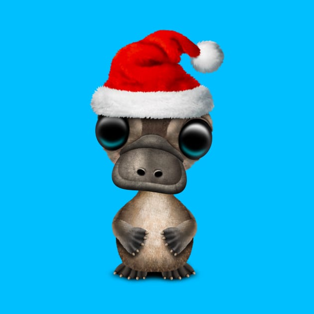 Christmas Platypus Wearing a Santa Hat by jeffbartels