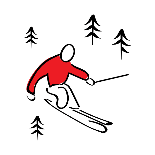 Skier Illustration by whyitsme