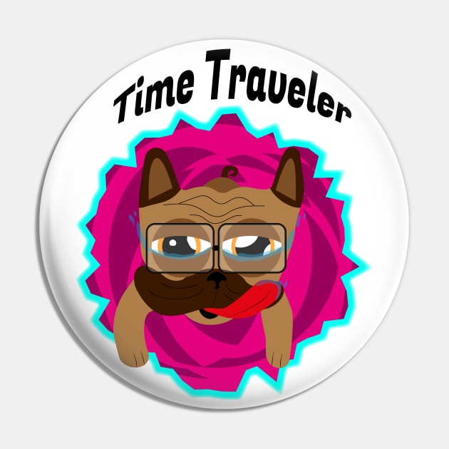 Time traveler pug Pin by NekroSketcher