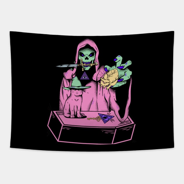 halloween 2022 - the pink monster Tapestry by funnyd