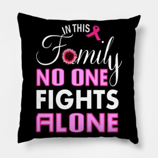In This Family No One Fight Alone ,Pink Ribbon Design Pillow