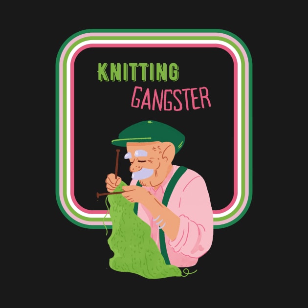 Knitting gangster colourful with frame by happygreen