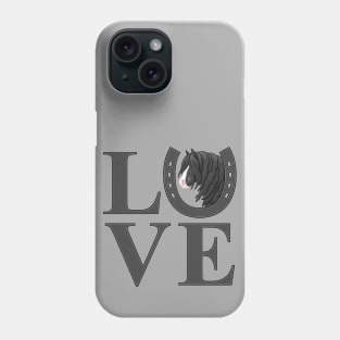 Black and White Gypsy Vanner Draft Horse LOVE Phone Case