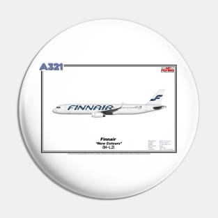 Airbus A321 - Finnair "New Colours" (Art Print) Pin