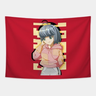 Cute and cool girl with jacket Tapestry