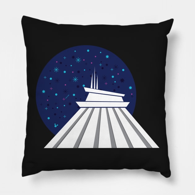 Space Mountain Pillow by keystonemagic