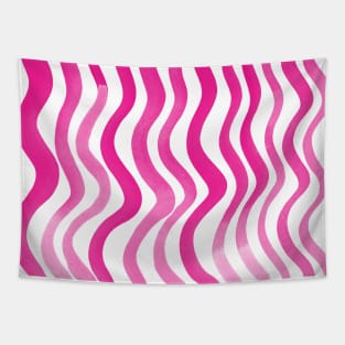 Wavy lines - pink Tapestry