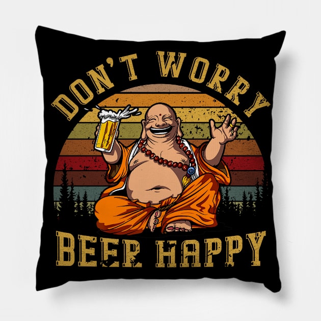 DON'T WORRY BEER HAPPY Pillow by JeanettVeal