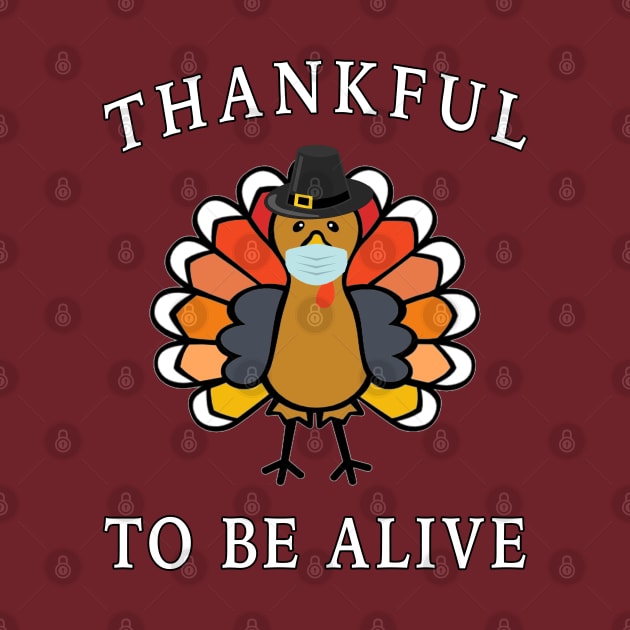 Thankful to be Alive funny Tom Turkey Pilgrim Mask. by Maxx Exchange