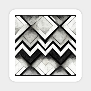 Art Deco Black and White Tile Magnet